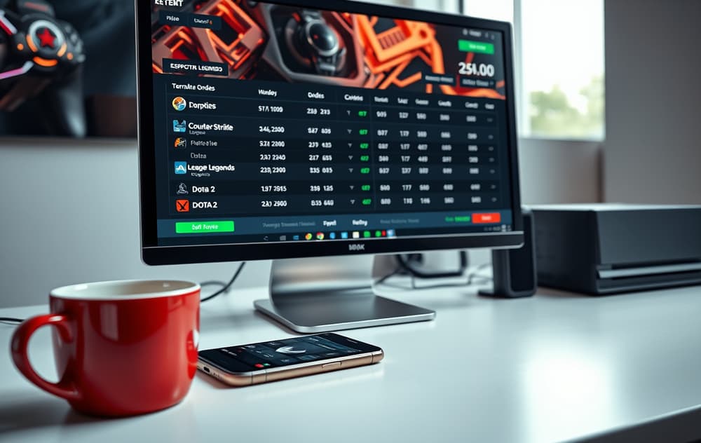eSport betting skjermbilde med odds og markeder